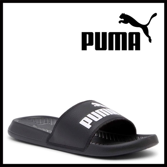 PUMA BLACK SLIDES SANDALS SPORT SLIP ONS A2C - Picture 2 of 8